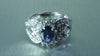 BLUE SAPPHIRE AND DIAMOND HEART ENGAGEMENT RING