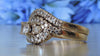 CLUSTER SWIRL ENGAGEMENT AND WEDDING DIAMOND RINGS