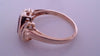 DIAMOND AND ALMANDITE GARNET HEART CLUSTER RING