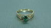SIDE BY SIDE DIAMOND AND EMERALD  RING