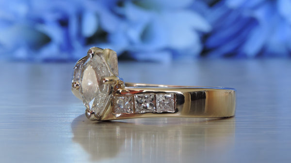 Marquise and princess cut cheap diamond ring