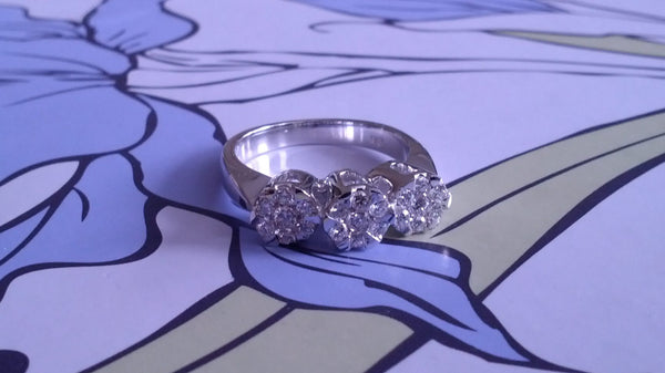 SNOWFLAKES CLUSTER DIAMOND ENGAGEMENT RING
