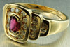 CHANNEL SET DIAMONDS AND RUBY ART DECO INSPIRED RING