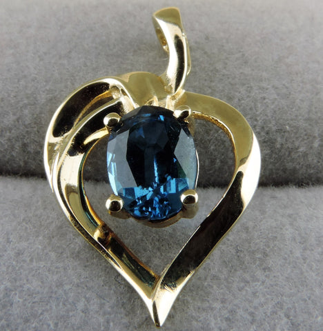Sweetheart Pendant with Blue Topaz Gemstone