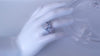 BLUE AND WHITE  DIAMOND HALO SETTING ENGAGEMENT RING