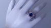 BLUE SAPPHIRE AND DIAMOND HEART ENGAGEMENT RING