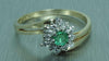 DIAMOND AND EMERALD CLUSTER RING  