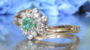 DIAMOND AND EMERALD CLUSTER RING  