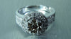 HALO SETTING ENGAGEMENT RING WITH COGNAC DIAMONDS